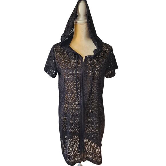Palisades Beach Club Beach Swim Zip Hooded Cover Up Size Small - Picture 1 of 6